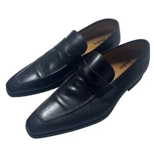 MAGNANNI for Neiman Marcus Men's Leather Penny Loafers Dress Shoes Black sz. 13